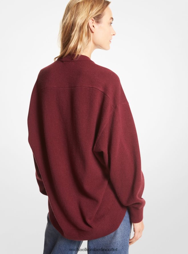 Kleidung de Michael Kors Frauen Pullover aus Woll- und Kaschmirmischung Merlot 404V22426