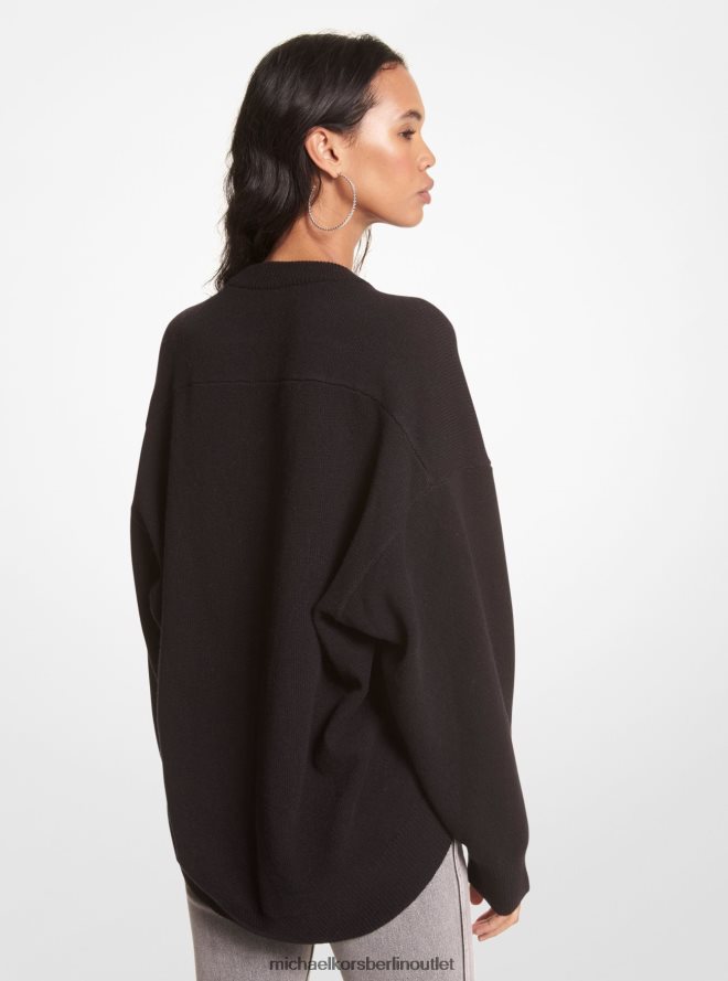 Kleidung de Michael Kors Frauen Pullover aus Woll- und Kaschmirmischung Schwarz 404V22429