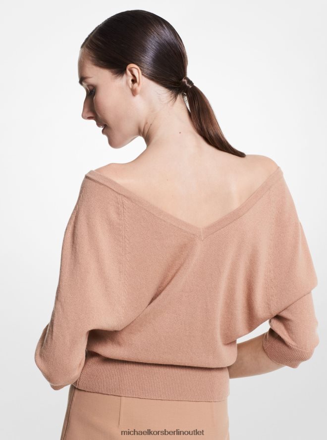 Kleidung de Michael Kors Frauen Schulterfreier Kaschmirpullover aus der Kollektion Sonnenbräune 404V223680
