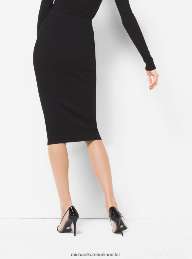 Kleidung de Michael Kors Frauen Bleistiftrock aus Stretch-Viskose-Kollektion Schwarz 404V223694