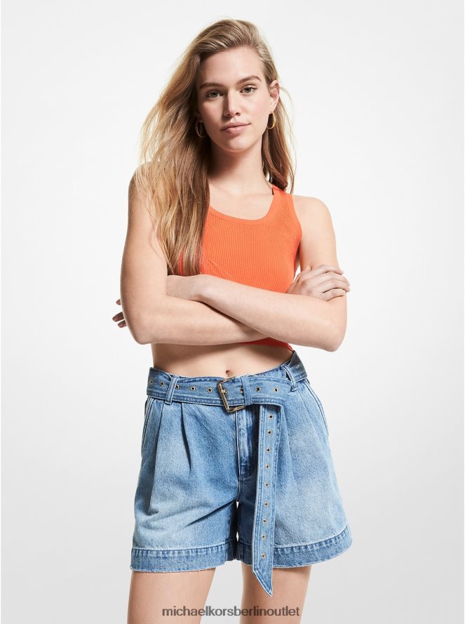 Kleidung de Michael Kors Frauen Denim-Shorts mit Gürtel vtg cs wsh 404V22622