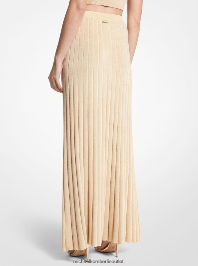 Kleidung de Michael Kors Frauen Metallic-Rippstrickrock Gold 404V22573