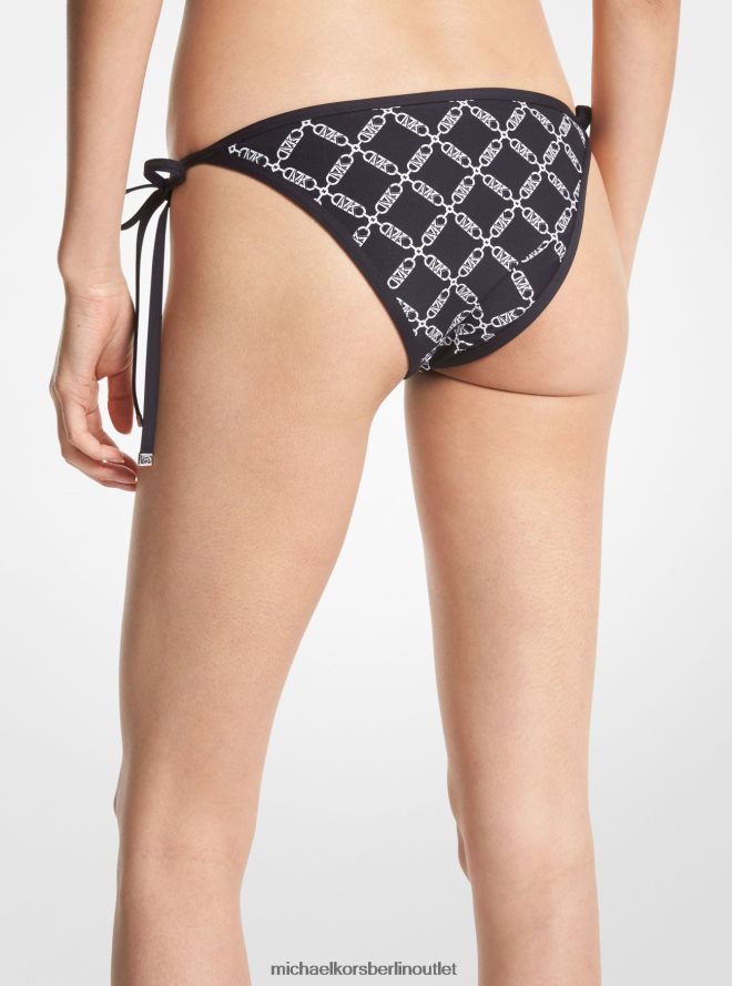 Kleidung de Michael Kors Frauen Bikinihose mit Empire-Logo Schwarz 404V22549