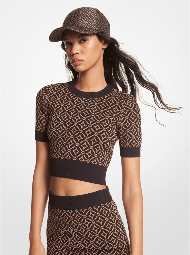 Kleidung de Michael Kors Frauen Oberteil aus Jacquard mit Logo Schale 404V22403