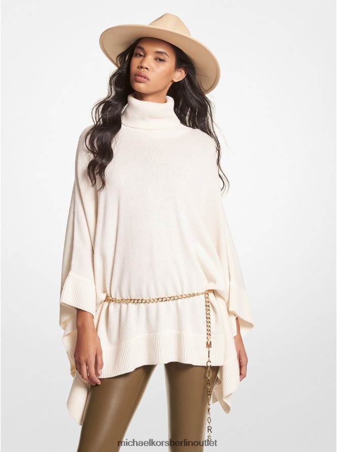 Kleidung de Michael Kors Frauen Rollkragenponcho aus Wollmischung Knochen 404V22424