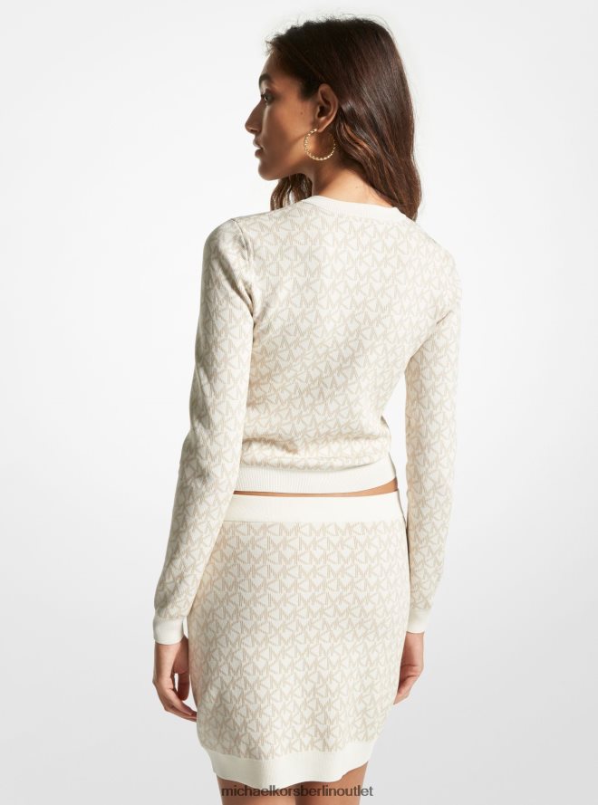 Kleidung de Michael Kors Frauen Jacquard-Cardigan mit Logo Knochen 404V22418