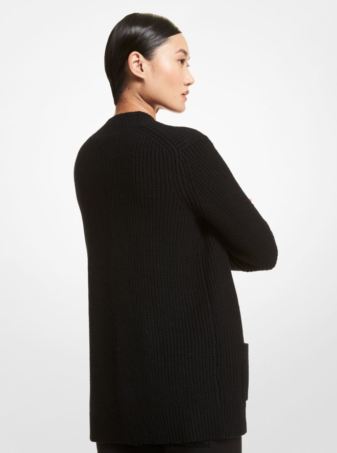Kleidung de Michael Kors Frauen Strickjacke aus Kaschmirmischung der Kollektion Schwarz 404V223670