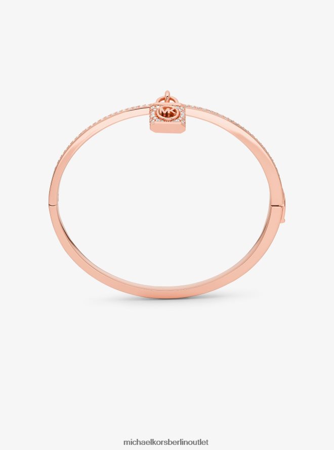 Schmuck de Michael Kors Frauen 14-karätig rosévergoldeter Messing-Pavé-Lock-Armreif Roségold 404V222439