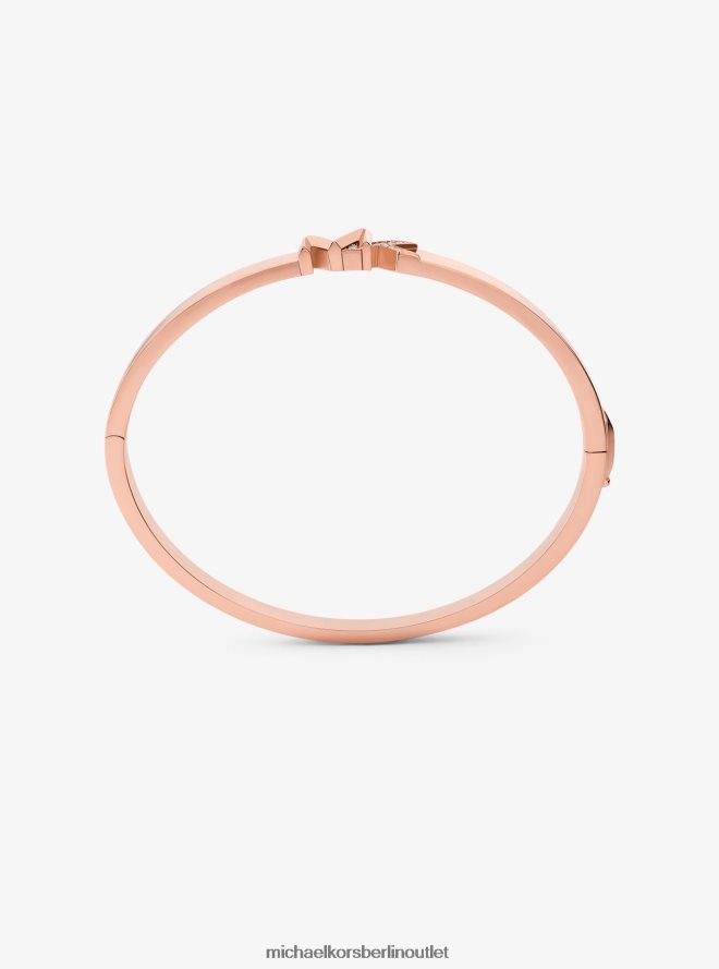 Schmuck de Michael Kors Frauen Armreif aus 14 Karat rosévergoldetem Messing mit Pavé-Logo Roségold 404V222472