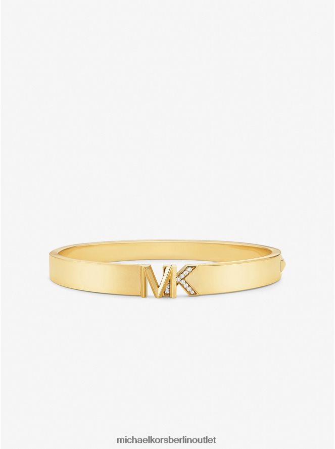 Schmuck de Michael Kors Frauen Armreif aus 14 Karat vergoldetem Messing mit Pavé-Logo Gold 404V222473
