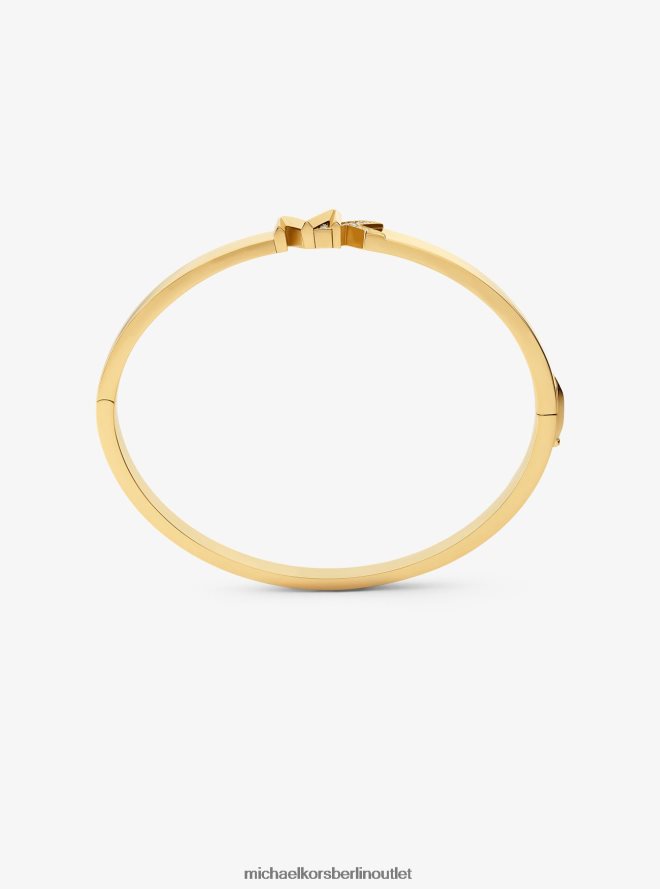 Schmuck de Michael Kors Frauen Armreif aus 14 Karat vergoldetem Messing mit Pavé-Logo Gold 404V222473