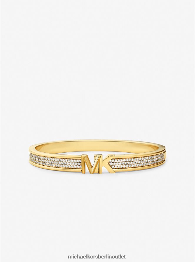 Schmuck de Michael Kors Frauen Armreif aus 14 Karat vergoldetem Messing mit Pavé-Logo Gold 404V222476