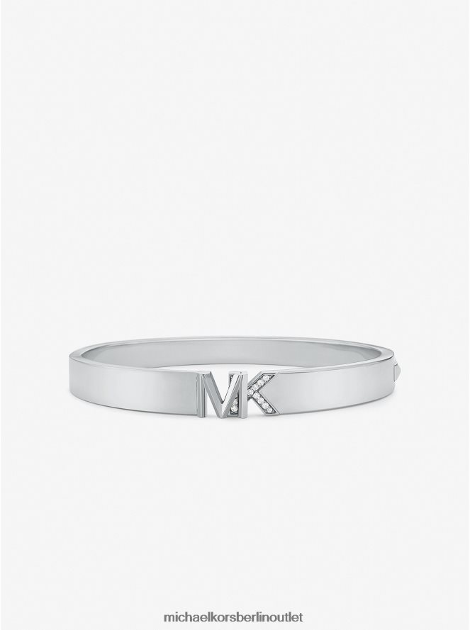 Schmuck de Michael Kors Frauen Armreif aus platiniertem Messing mit Pavé-Logo Silber 404V222441