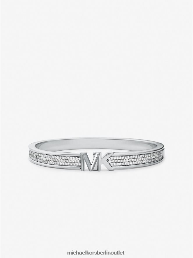 Schmuck de Michael Kors Frauen Armreif aus platiniertem Messing mit Pavé-Logo Silber 404V222442