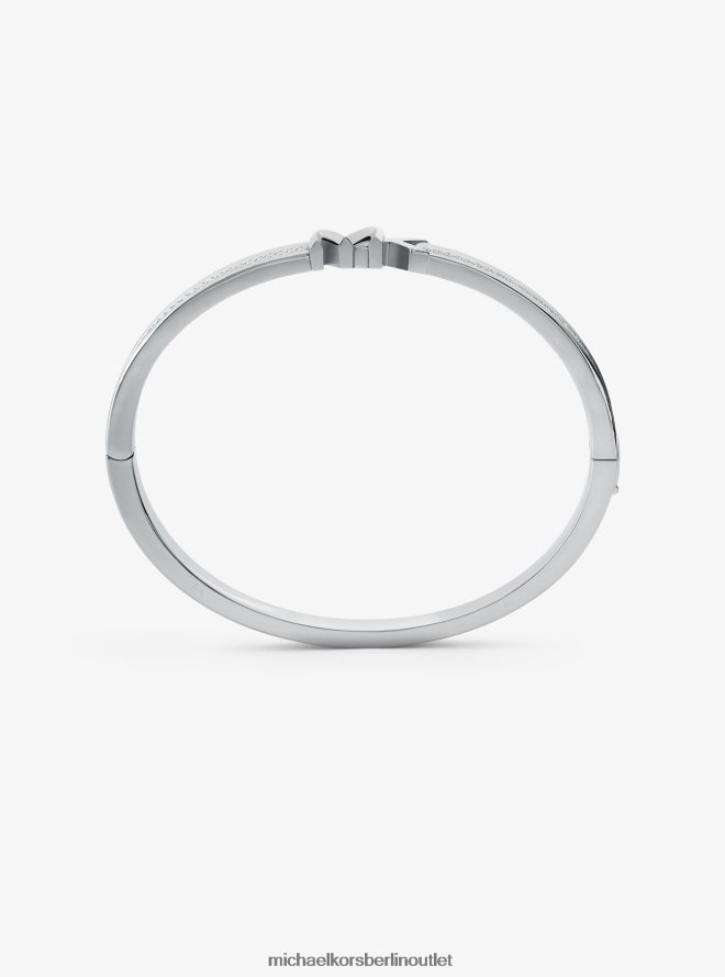Schmuck de Michael Kors Frauen Armreif aus platiniertem Messing mit Pavé-Logo Silber 404V222442