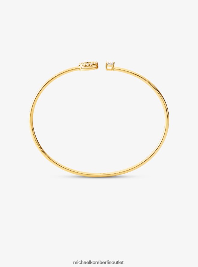 Schmuck de Michael Kors Frauen Armreif mit Pavé-Scheibe und Nieten aus Sterlingsilber mit Edelmetallbeschichtung Gold 404V222474