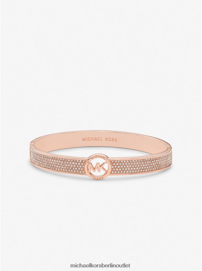 Schmuck de Michael Kors Frauen Dreifarbiger Greenwich-Armreif aus Messing mit Pavé-Logo Roségold 404V222460
