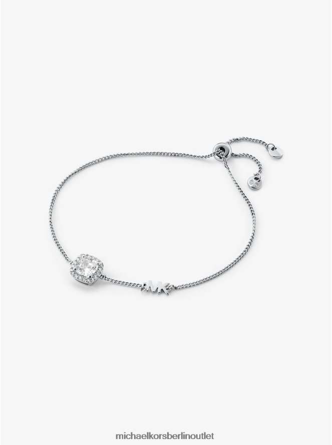 Schmuck de Michael Kors Frauen Halo-Slider-Armband aus Sterlingsilber mit Pavé-Fassung Silber 404V222455