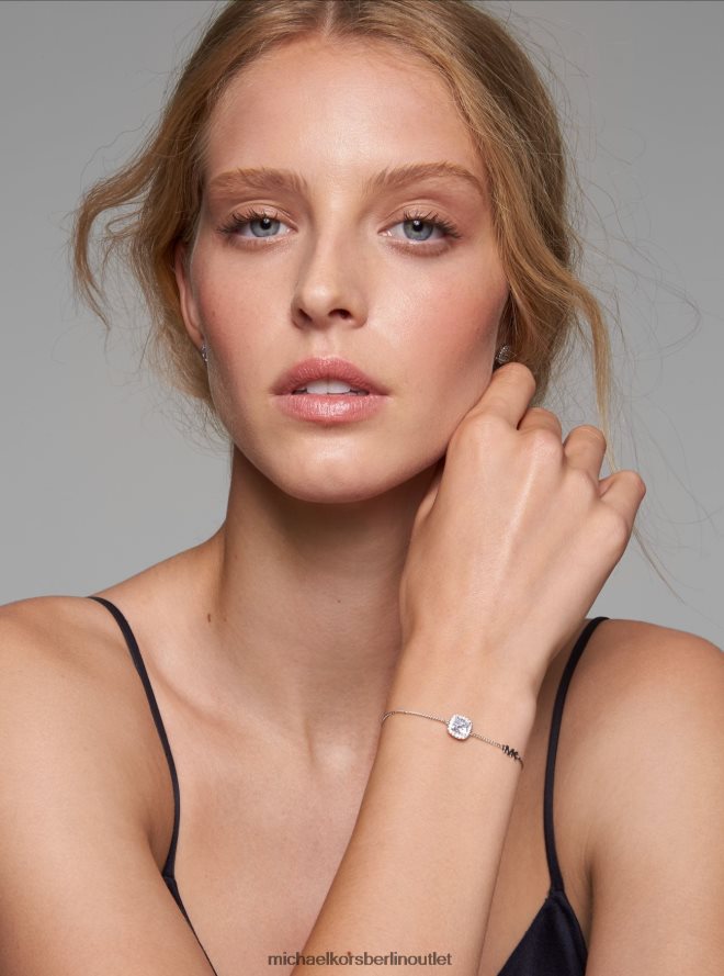 Schmuck de Michael Kors Frauen Halo-Slider-Armband aus Sterlingsilber mit Pavé-Fassung Silber 404V222458