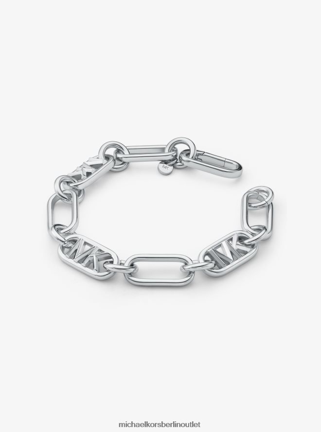 Schmuck de Michael Kors Frauen Kettengliederarmband aus edelmetallbeschichtetem Messing Silber 404V222436