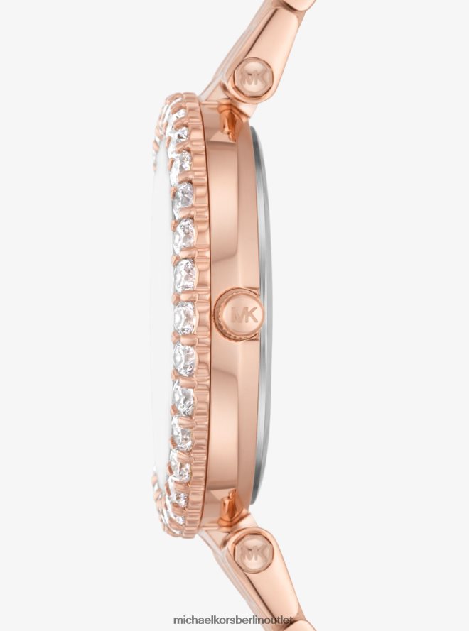 Schmuck de Michael Kors Frauen Mini-Darci-Geschenkset mit roségoldfarbener Pavé-Uhr und Armband Roségold 404V222466