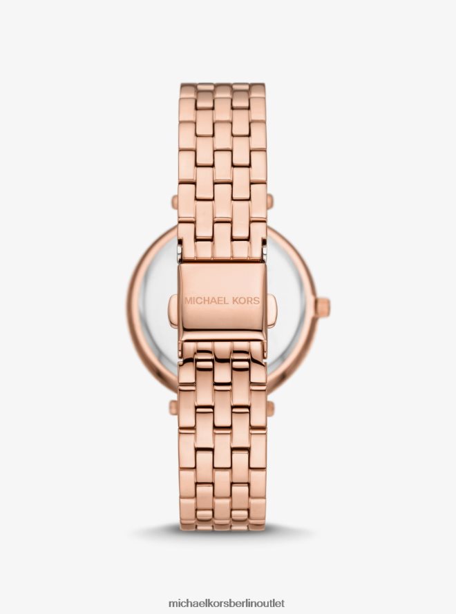 Schmuck de Michael Kors Frauen Mini-Darci-Geschenkset mit roségoldfarbener Pavé-Uhr und Armband Roségold 404V222466