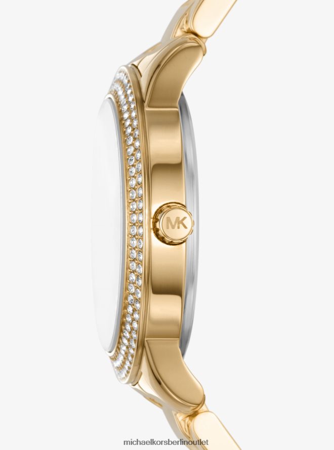 Schmuck de Michael Kors Frauen Mini-Tibby-Geschenkset mit goldfarbener Pavé-Uhr und Armband Gold 404V222467