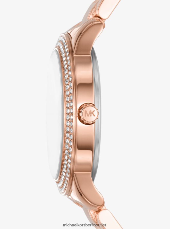 Schmuck de Michael Kors Frauen Mini-Tibby-Geschenkset mit roségoldfarbener Pavé-Uhr und Armband Roségold 404V222465