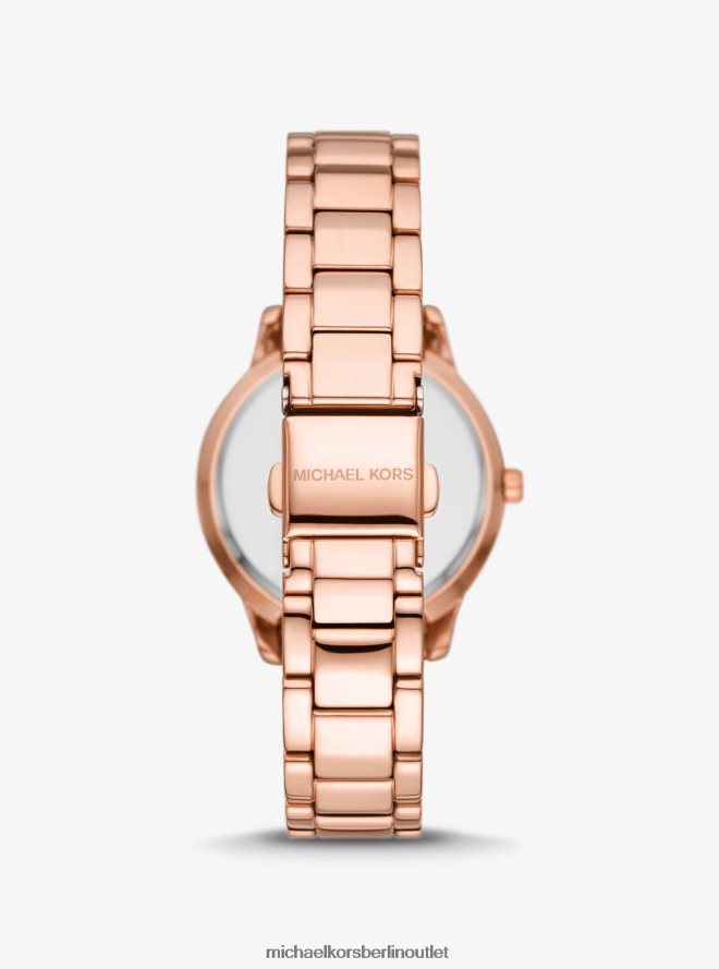 Schmuck de Michael Kors Frauen Mini-Tibby-Geschenkset mit roségoldfarbener Pavé-Uhr und Armband Roségold 404V222465