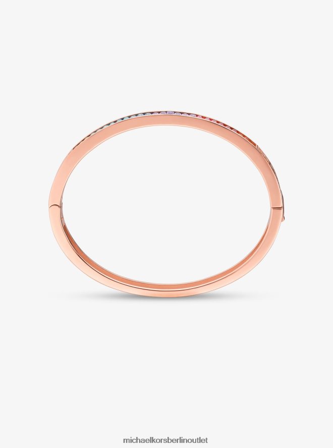 Schmuck de Michael Kors Frauen Pride-Armreif in limitierter Auflage mit 14-Karat-Rosévergoldung und Regenbogen-Pave-Logo Roségold 404V222478