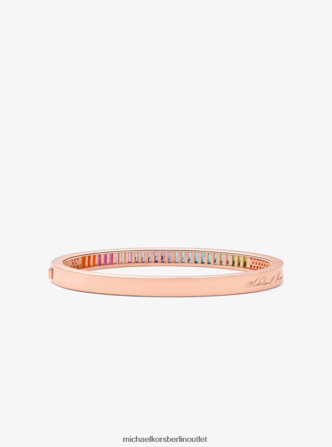 Schmuck de Michael Kors Frauen Pride-Armreif in limitierter Auflage mit 14-Karat-Rosévergoldung und Regenbogen-Pave-Logo Roségold 404V222478