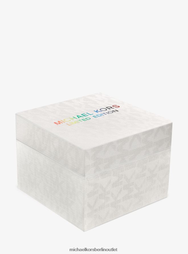 Schmuck de Michael Kors Frauen Pride-Armreif in limitierter Auflage mit 14-Karat-Rosévergoldung und Regenbogen-Pave-Logo Roségold 404V222478