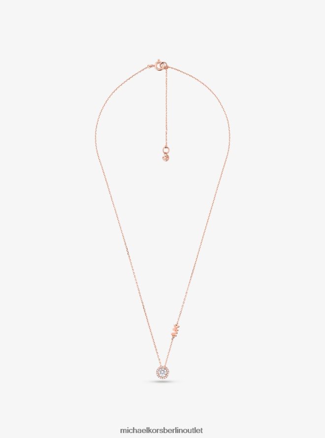 Schmuck de Michael Kors Frauen Halo-Halskette aus Sterlingsilber mit Edelmetallbeschichtung und Pavé-Fassung Roségold 404V222502