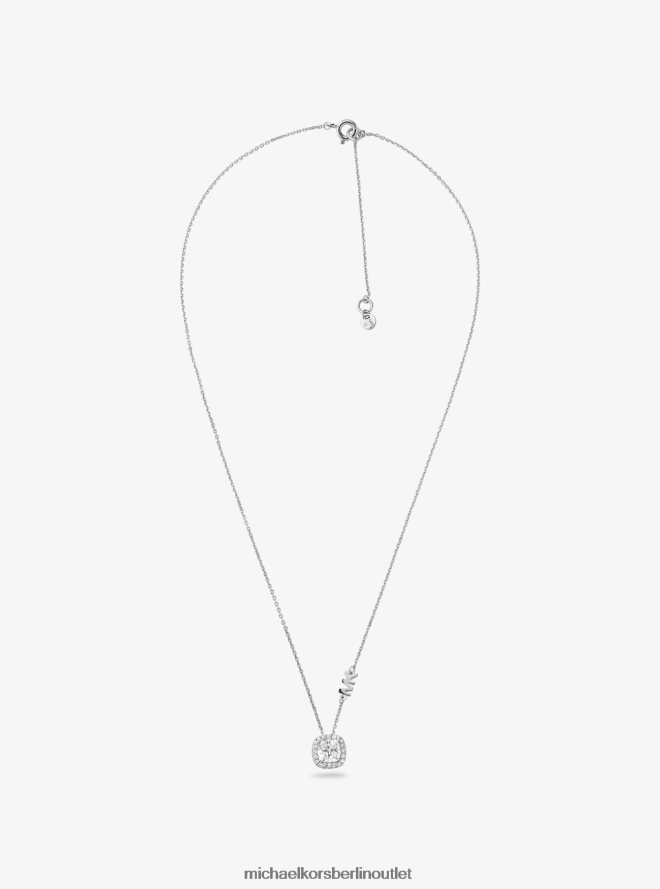 Schmuck de Michael Kors Frauen Halo-Halskette aus Sterlingsilber mit Pavé-Fassung Silber 404V222509