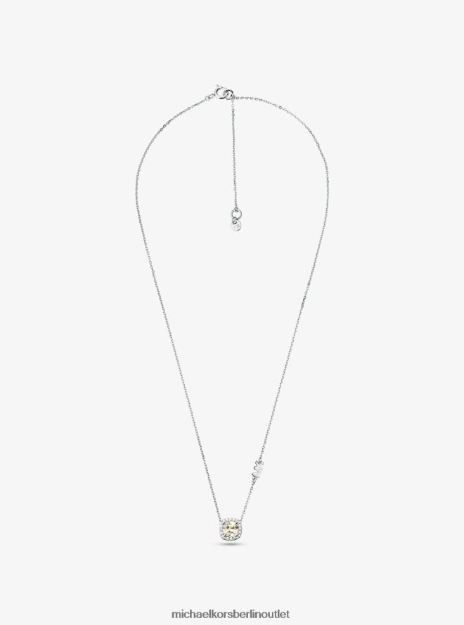 Schmuck de Michael Kors Frauen Halo-Halskette aus Sterlingsilber mit Pavé-Fassung Silber 404V222511