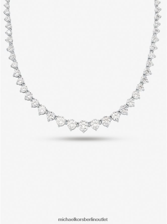 Schmuck de Michael Kors Frauen Halskette aus Sterlingsilber mit Kristallen Silber 404V222512