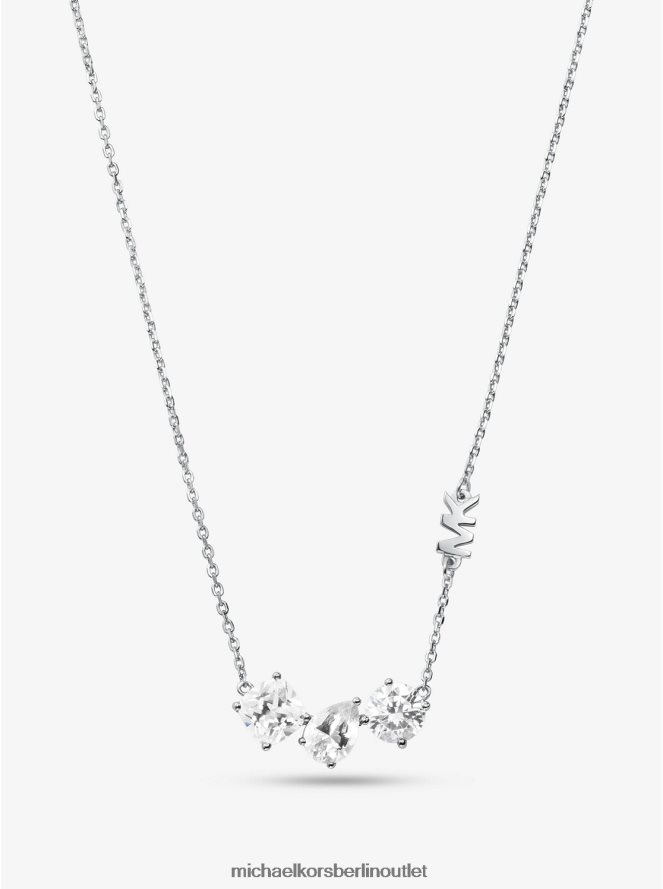 Schmuck de Michael Kors Frauen Halskette aus Sterlingsilber mit Steinen Silber 404V222515