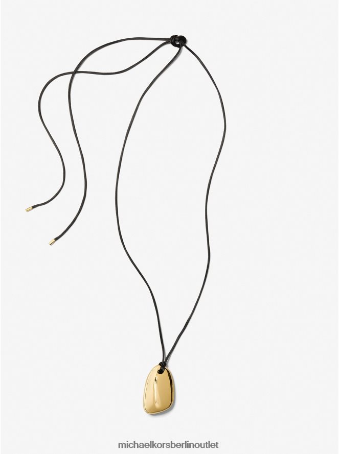 Schmuck de Michael Kors Frauen Halskette aus edlem Messing und Seidenkiesel aus der Kollektion Gold 404V223878