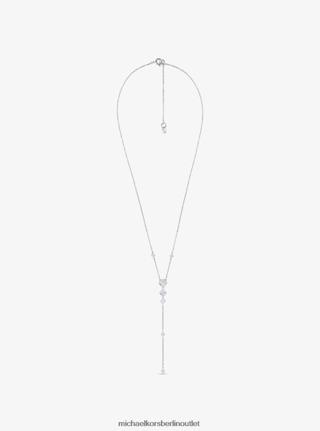 Schmuck de Michael Kors Frauen Lariat-Halskette aus Sterlingsilber mit Pavé-Fassung Silber 404V222507