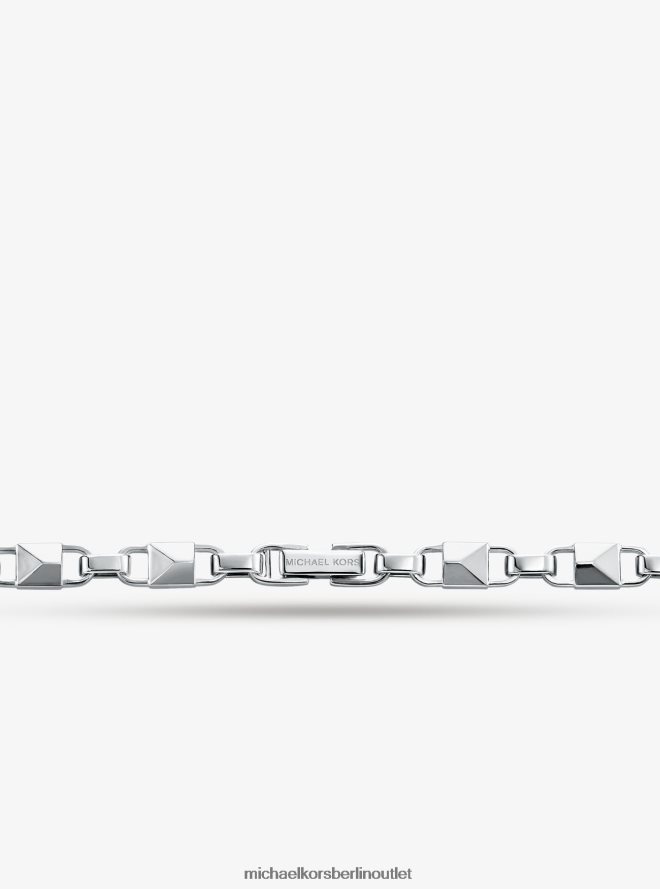 Schmuck de Michael Kors Frauen Mercer-Link-Slider-Halskette aus Sterlingsilber mit Edelmetallbeschichtung Silber 404V222518