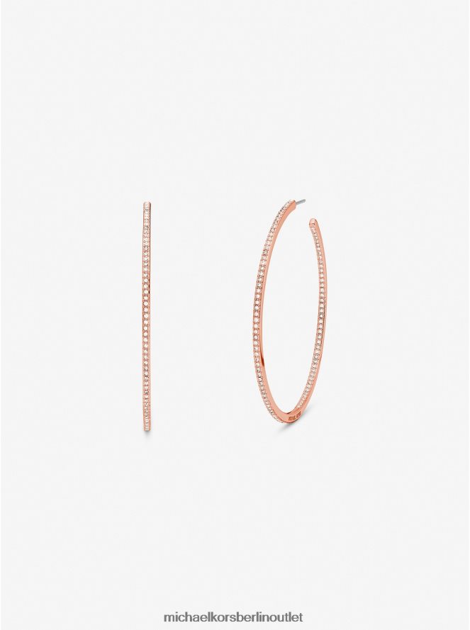 Schmuck de Michael Kors Frauen 14-karätig rosévergoldete Pavé-Creolen aus Messing Roségold 404V222521