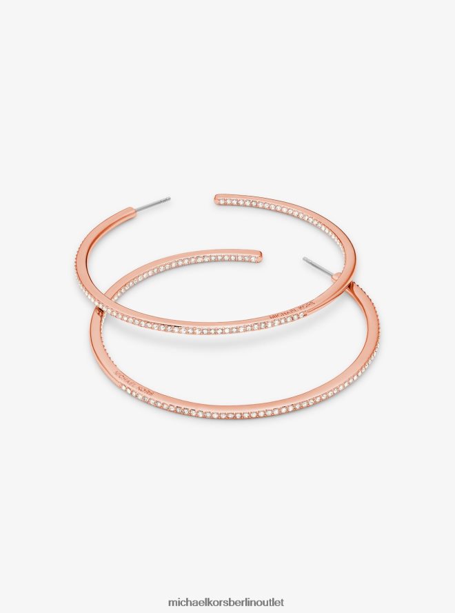 Schmuck de Michael Kors Frauen 14-karätig rosévergoldete Pavé-Creolen aus Messing Roségold 404V222521