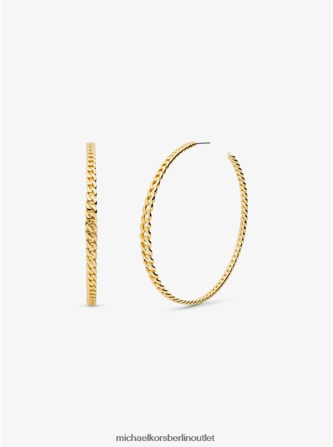 Schmuck de Michael Kors Frauen Creolen aus 14 Karat vergoldetem Messing mit Panzergliedern Gold 404V222524