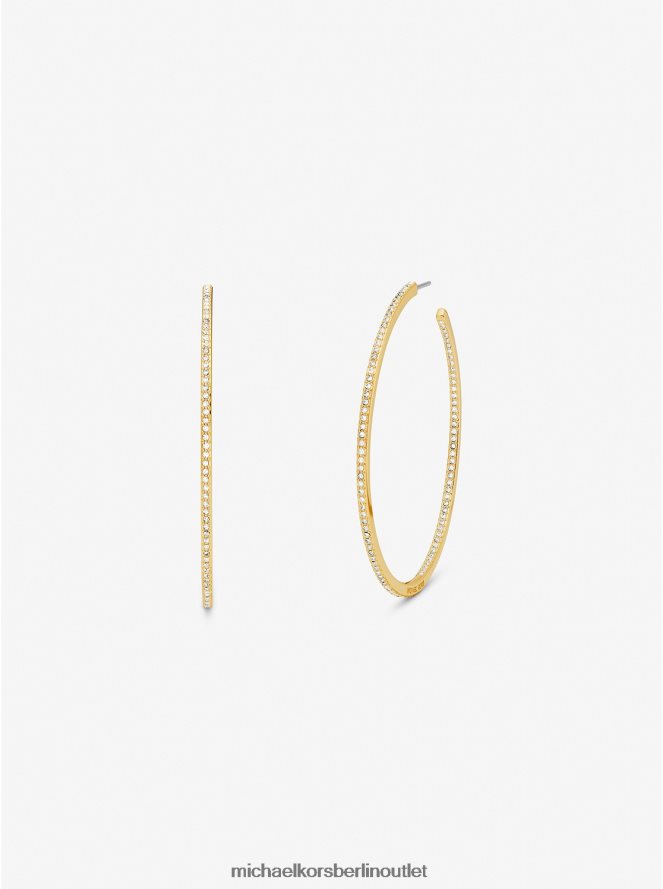 Schmuck de Michael Kors Frauen Creolen aus 14 Karat vergoldetem Messing mit Pavé-Fassung Gold 404V222522