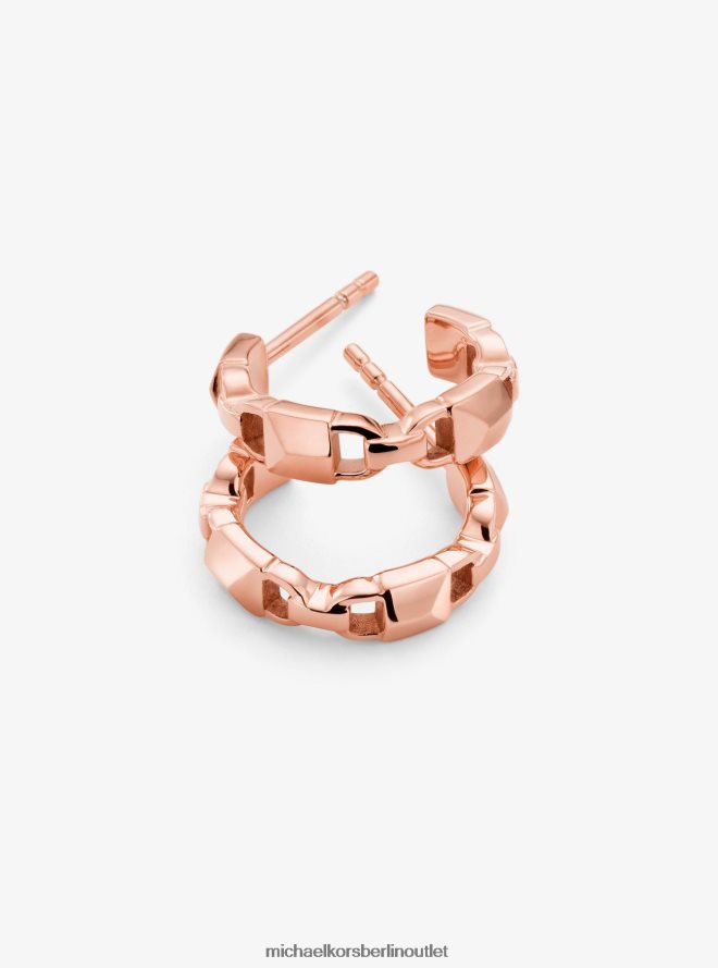 Schmuck de Michael Kors Frauen Mercer-Link-Mini-Creolen aus Sterlingsilber mit Edelmetallbeschichtung Roségold 404V222543