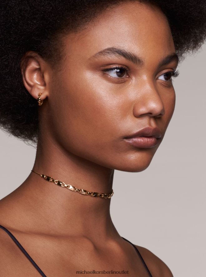 Schmuck de Michael Kors Frauen Mercer-Link-Mini-Creolen aus Sterlingsilber mit Edelmetallbeschichtung Roségold 404V222543