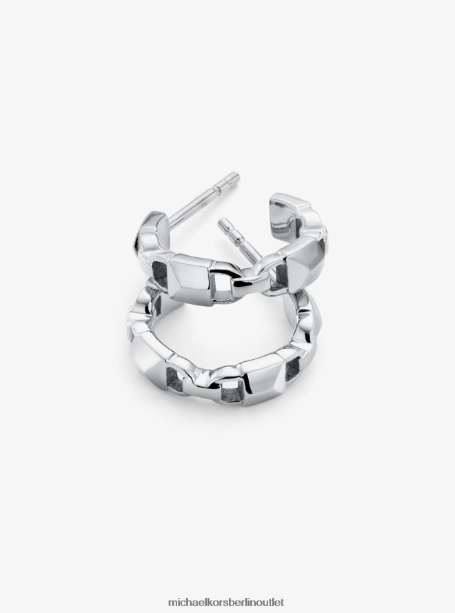 Schmuck de Michael Kors Frauen Mercer-Link-Mini-Creolen aus Sterlingsilber mit Edelmetallbeschichtung Silber 404V222544