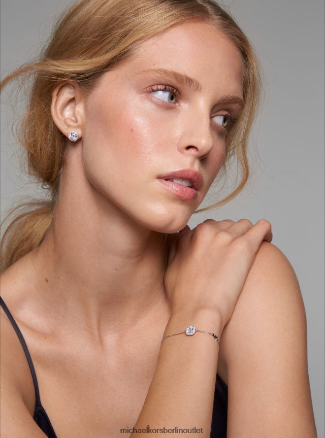 Schmuck de Michael Kors Frauen Pavé-Ohrstecker aus Sterlingsilber mit Edelmetallbeschichtung Silber 404V222532