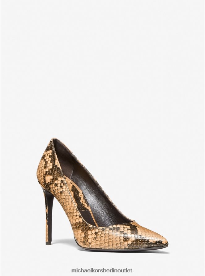 Schuhe de Michael Kors Frauen Kollektion Gretel Pumps aus geprägtem Pythonleder Weizen 404V222293