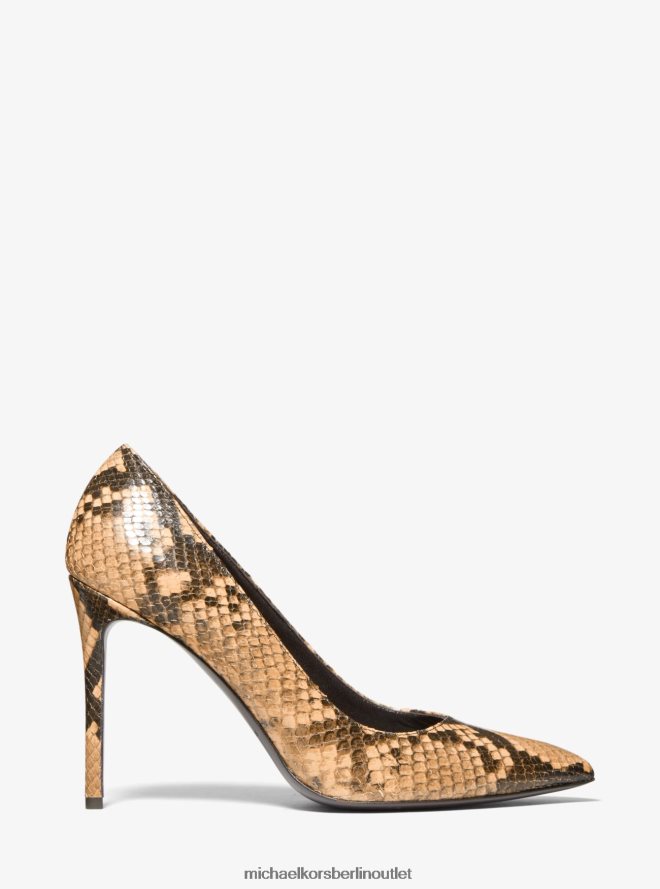 Schuhe de Michael Kors Frauen Kollektion Gretel Pumps aus geprägtem Pythonleder Weizen 404V222293